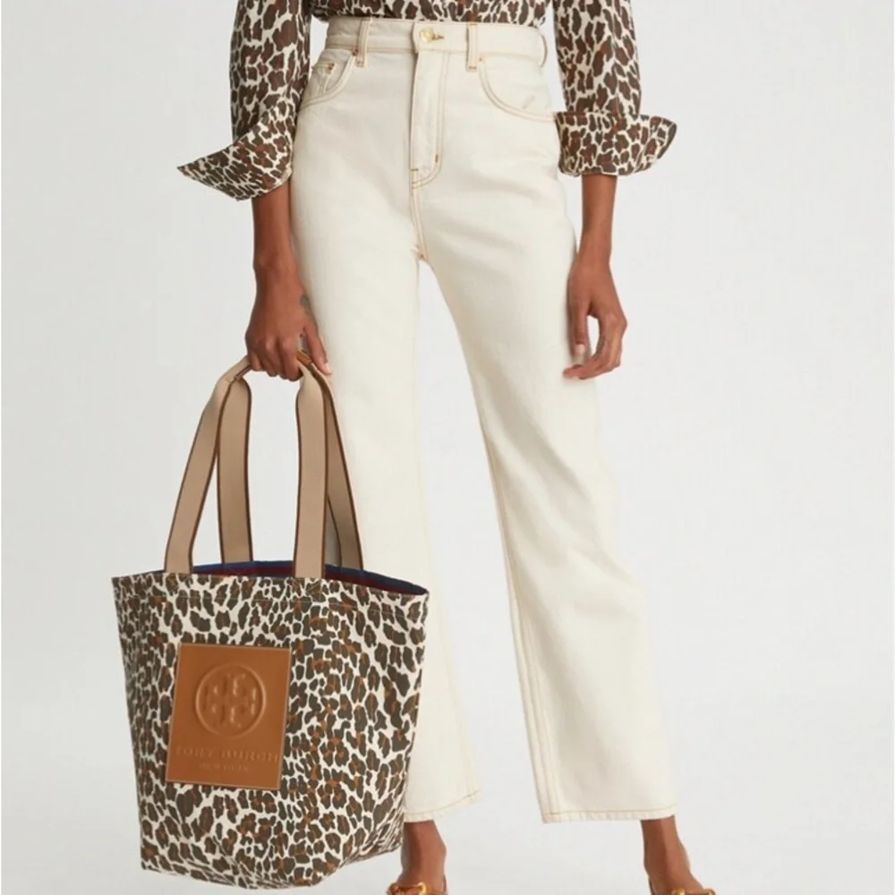 Tory Burch Brown Leopard Print Tote - Picture 2 of 8